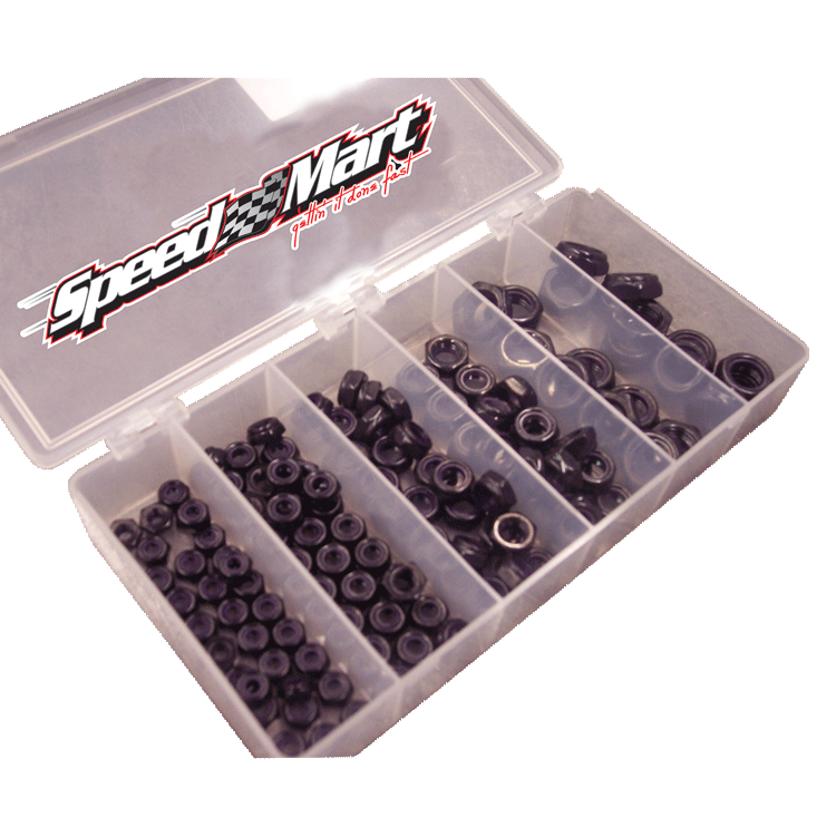 SpeedMart Steel Black 1/2 Nut kit-105 Pc